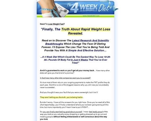 4 Week Diet - Supercharged Weight Loss