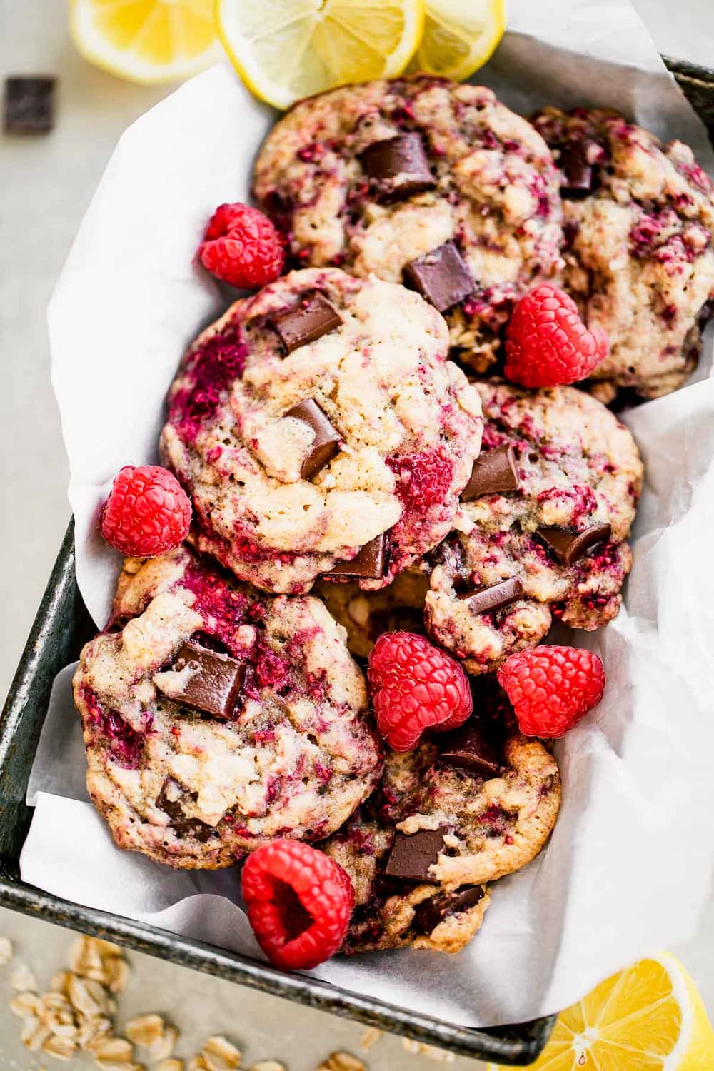 Raspberry Chocolate Chunk Cookies - Healthy Seasonal Recipes