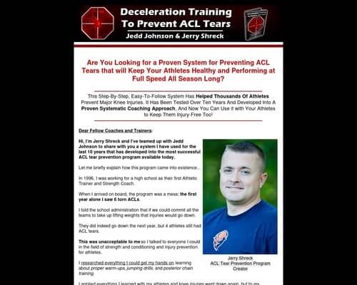 Deceleration Training To Prevent Acl Tears