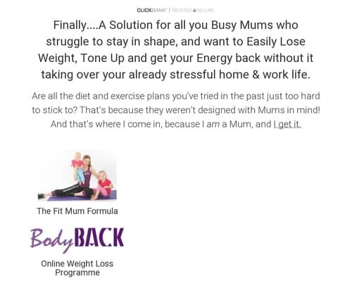 Mum's 'bodyback' Weight Loss Plan