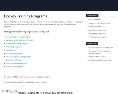 Hockey Training Program - Hockey Workout Programs